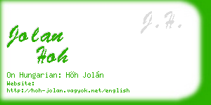 jolan hoh business card