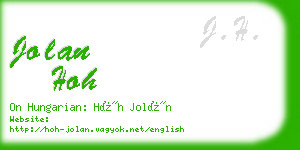 jolan hoh business card